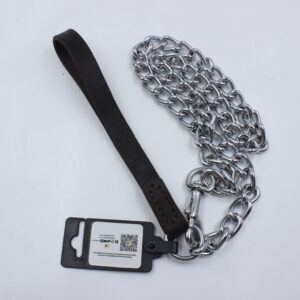 TD Iron Chain with Genuine Leather Handle Dog TD Iron Chain with Genuine Leather Handle