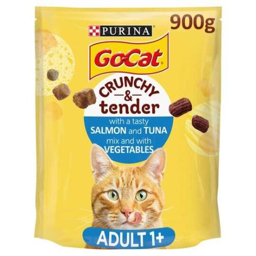 Go-Cat Crunchy and Tender Cat Food Salmon Tuna & Veg 900g Cat Go-Cat Crunchy and Tender Cat Food Salmon Tuna & Veg 900g