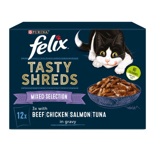 Felix Tasty Shreds Mixed Selection 12x80g Cat Felix Tasty Shreds Mixed Selection 12x80g