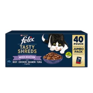 Felix Tasty Shreds Mixed Selection 40x80g Cat Felix Tasty Shreds Mixed Selection 40x80g