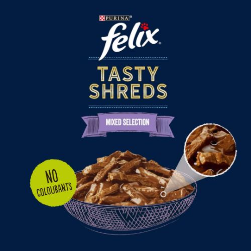 Felix Tasty Shreds Mixed Selection 12x80g Cat Felix Tasty Shreds Mixed Selection 12x80g - Image 2