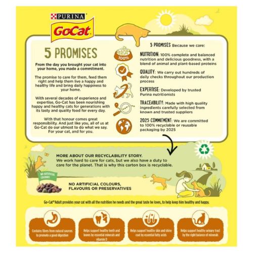 Purina Go-Cat Adult Cat Food Turkey Chicken and Veg 320g Cat Purina Go-Cat Adult Cat Food Turkey Chicken and Veg 320g - Image 3