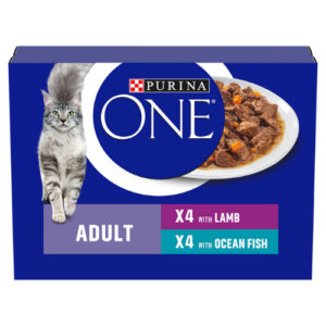 Purina One Adult Cat Food Fish and Lamb 8x85g