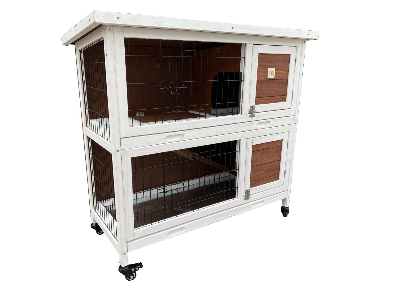 TD Two-Tier Rabbit Hutch Hide Run Guinea Pig House Ferret Cage Bed, Crates, Home & Travel TD Two-Tier Rabbit Hutch Hide Run Guinea Pig House Ferret Cage - Image 2