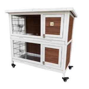 TD Two-Tier Rabbit Hutch Hide Run Guinea Pig House Ferret Cage Bed, Crates, Home & Travel TD Two-Tier Rabbit Hutch Hide Run Guinea Pig House Ferret Cage