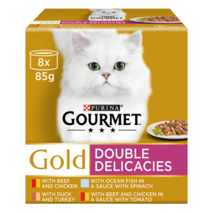Gourmet Gold Cat Food Double Delicacies 8x85g Cat Gourmet Gold Cat Food Double Delicacies 8x85g