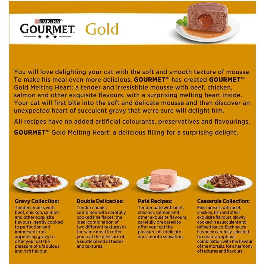 Gourmet Gold Melting Heart Meat & Fish 12x85g Cat Gourmet Gold Melting Heart Meat & Fish 12x85g - Image 2