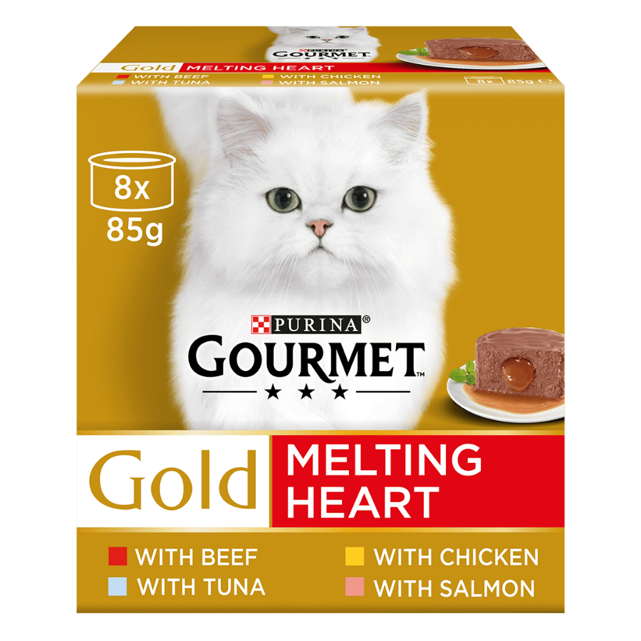 Gourmet Gold Melting Heart Meat & Fish 12x85g Cat Gourmet Gold Melting Heart Meat & Fish 12x85g