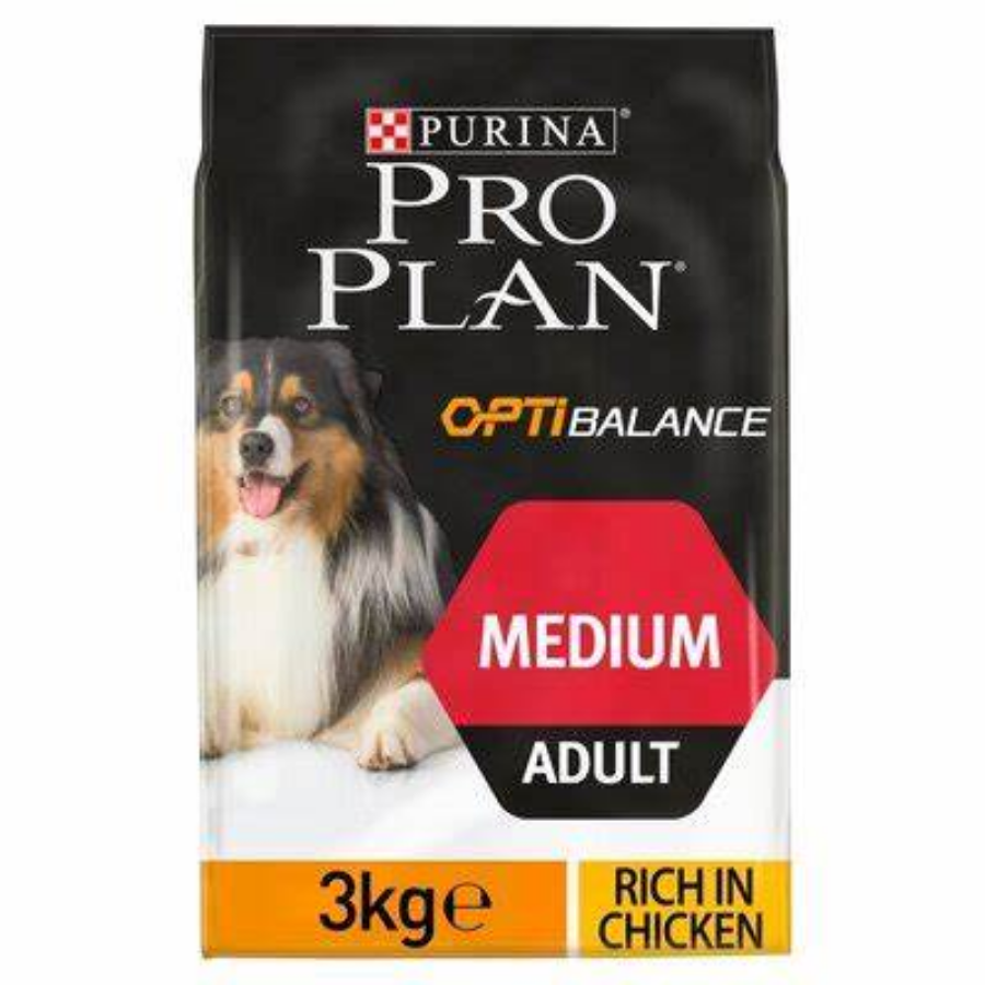 Pro Plan Dog Medium Adult with Optibalance Chicken Dry Food 3kg Dog Pro Plan Dog Medium Adult with Optibalance Chicken Dry Food 3kg