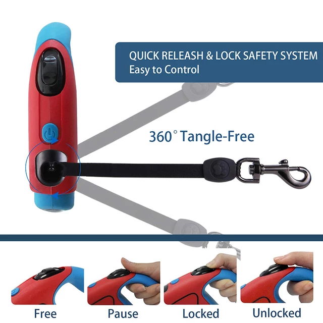 TD Retractable Dog Leash with LED Light Dog TD Retractable Dog Leash with LED Light - Image 4