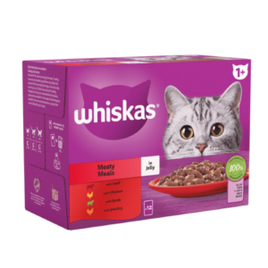 Whiskas Pouch 1+ Cat Meaty Meals in Jelly Cat Whiskas Pouch 1+ Cat Meaty Meals in Jelly