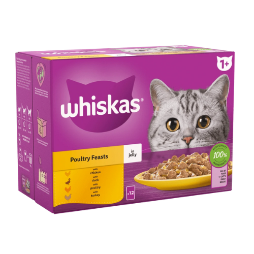 Whiskas Pouch 1+ Cat Poultry Feasts in Jelly Cat Whiskas Pouch 1+ Cat Poultry Feasts in Jelly