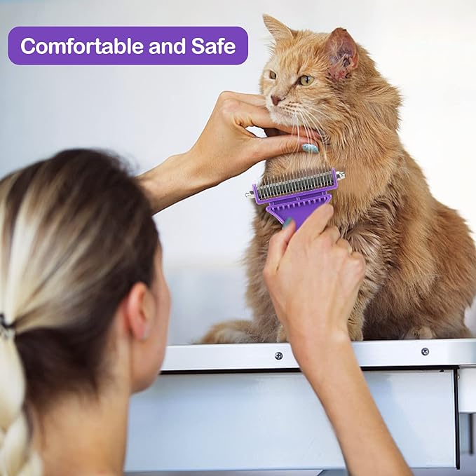 TD Dematting Pet Comb with Dual Rake Cat TD Dematting Pet Comb with Dual Rake - Image 2