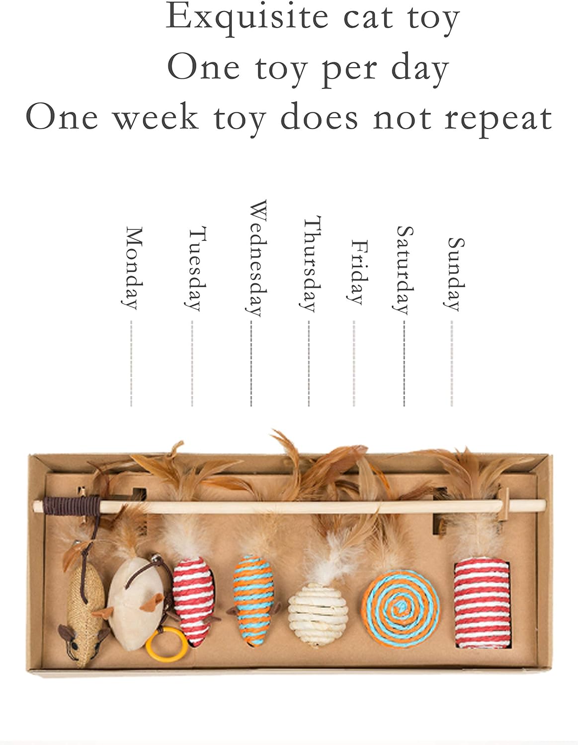 TD 7 Set Cat Mouse Feather Toys Cat TD 7 Set Cat Mouse Feather Toys - Image 6