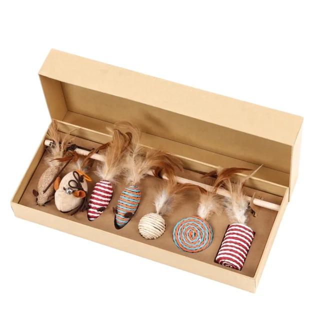 TD 7 Set Cat Mouse Feather Toys Cat TD 7 Set Cat Mouse Feather Toys