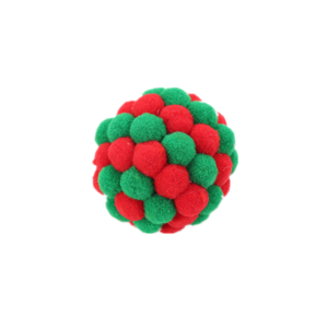 TD Cat Kitten Plush Ball With Bell Multicolour Chew Toy 7.5cm