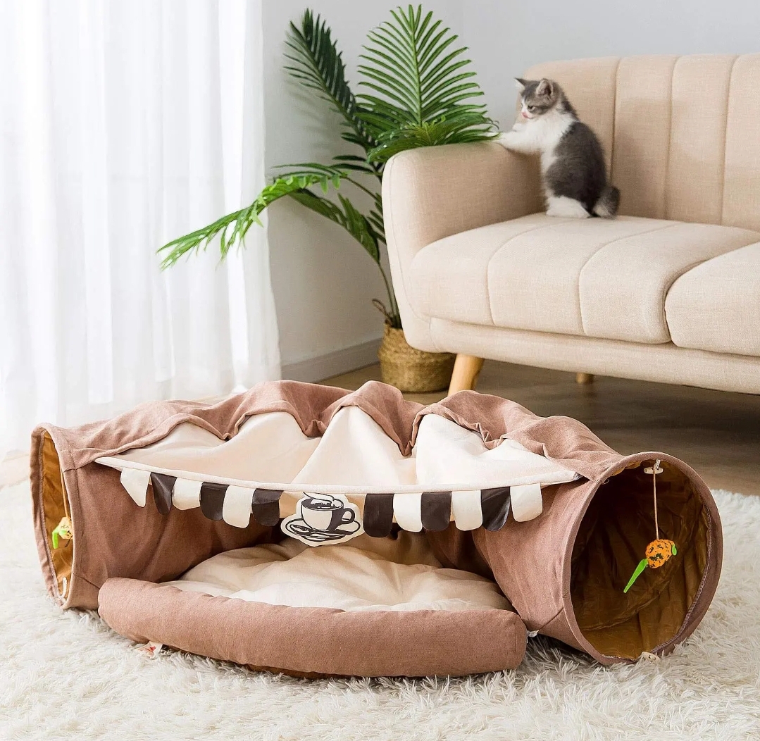 TD Collapsible Cat Ferret Hideout Bed Tunnel Bed, Crates, Home & Travel TD Collapsible Cat Ferret Hideout Bed Tunnel - Image 3