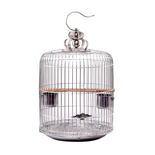 TD Stainless Steel Bird Cage with Hanging Stand Bird Cage, Bird Food, Health & Accessories TD Stainless Steel Bird Cage with Hanging Stand - Image 2