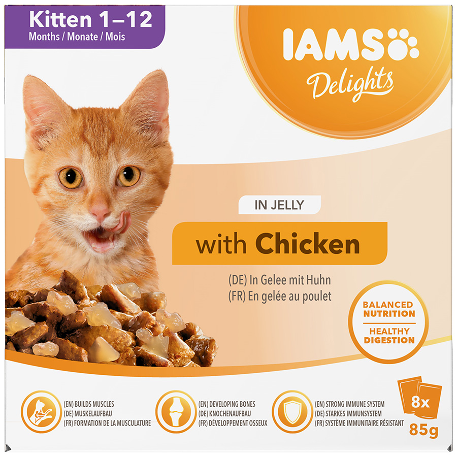 Iams Delights Kitten Chicken In Jelly 8x85g Cat Iams Delights Kitten Chicken In Jelly 8x85g - Image 2