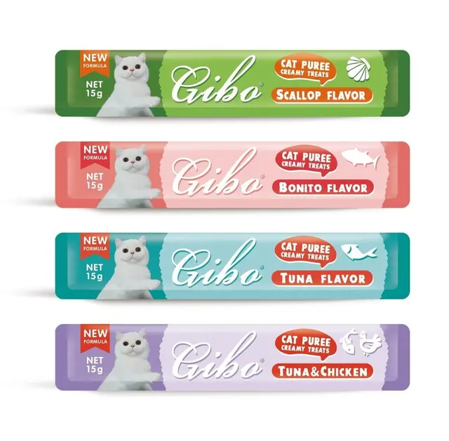 Gibo Cat Strips Mixed Puree Treats 8x15g Cat Gibo Cat Strips Mixed Puree Treats 8x15g - Image 2