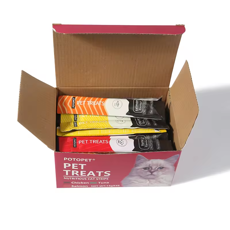 Potopet Nutritious Cat Strips Mixed Treats 45x15g Cat Potopet Nutritious Cat Strips Mixed Treats 45x15g - Image 2