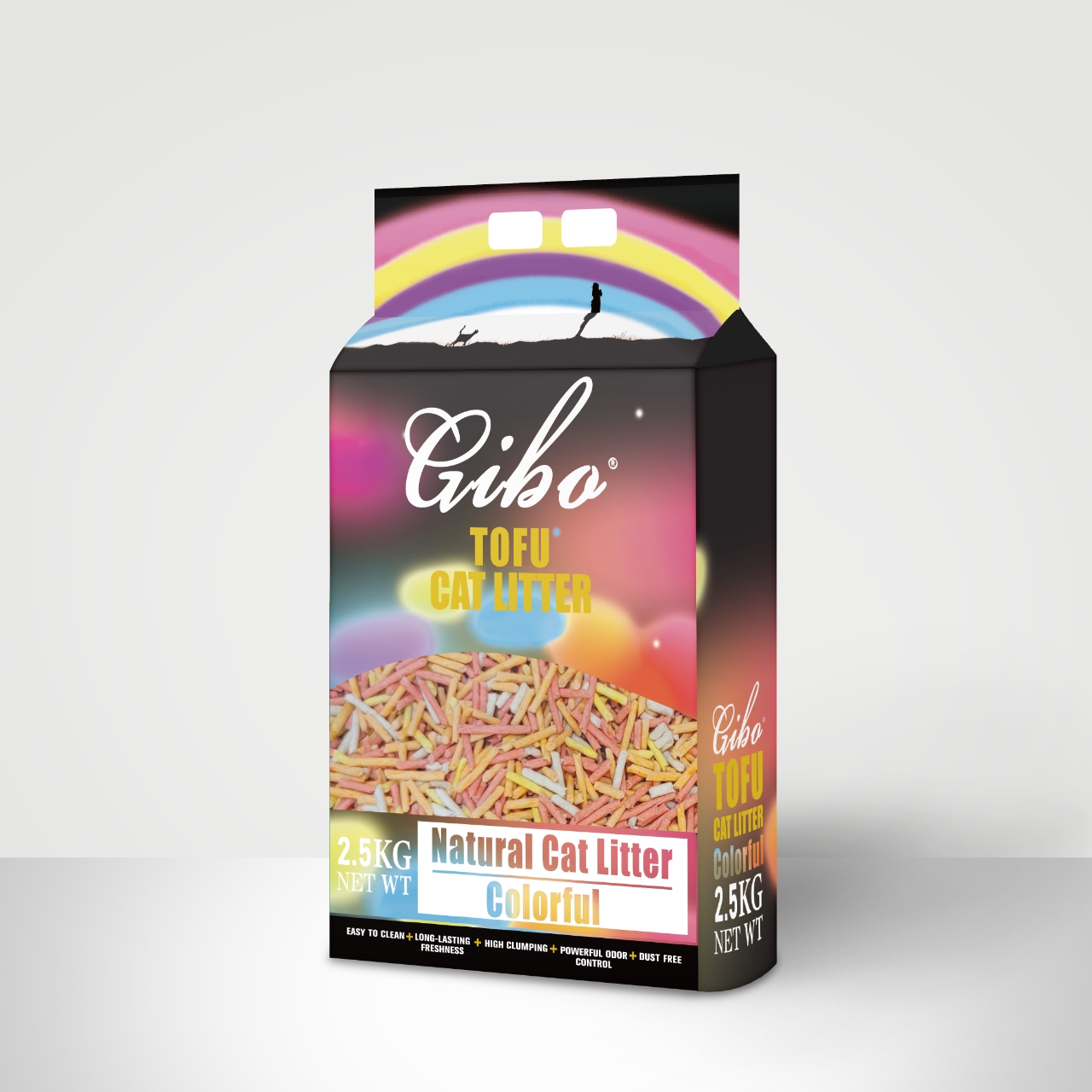 Gibo Antibacterial Cat Litter Colourful 2.50kg Cat Gibo Antibacterial Cat Litter Colourful 2.50kg