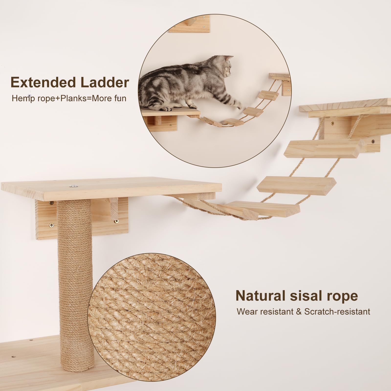 TD Cat Wall Mount Climbing Frame Jumping Platform Set Bed, Crates, Home & Travel TD Cat Wall Mount Climbing Frame Jumping Platform Set - Image 8