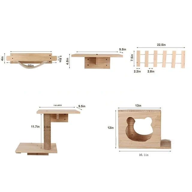 TD Cat Wall Mount Climbing Frame Jumping Platform Set Bed, Crates, Home & Travel TD Cat Wall Mount Climbing Frame Jumping Platform Set - Image 4