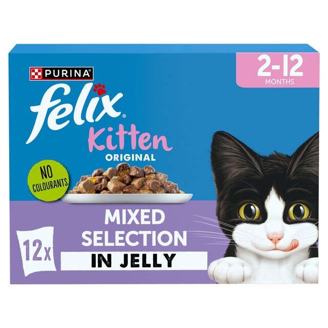 Felix Original Kitten Mixed Selection in Jelly 12x85g Cat Felix Original Kitten Mixed Selection in Jelly 12x85g
