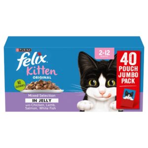 Felix Original Kitten Mixed Selection in Jelly Wet Cat Food 40x85g Cat Felix Original Kitten Mixed Selection in Jelly Wet Cat Food 40x85g