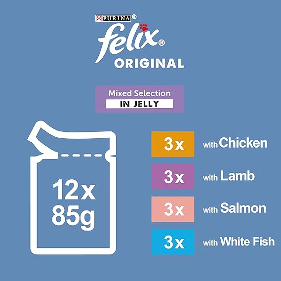 Felix Original Mixed Selection in Jelly 12x85g Cat Felix Original Mixed Selection in Jelly 12x85g - Image 2