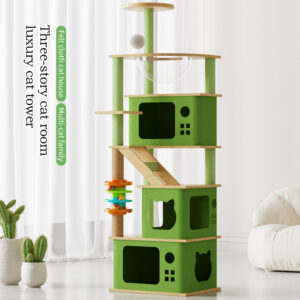 TD Three Story Cat Room Luxury Tower Condo Green Cat TD Three Story Cat Room Luxury Tower Condo Green