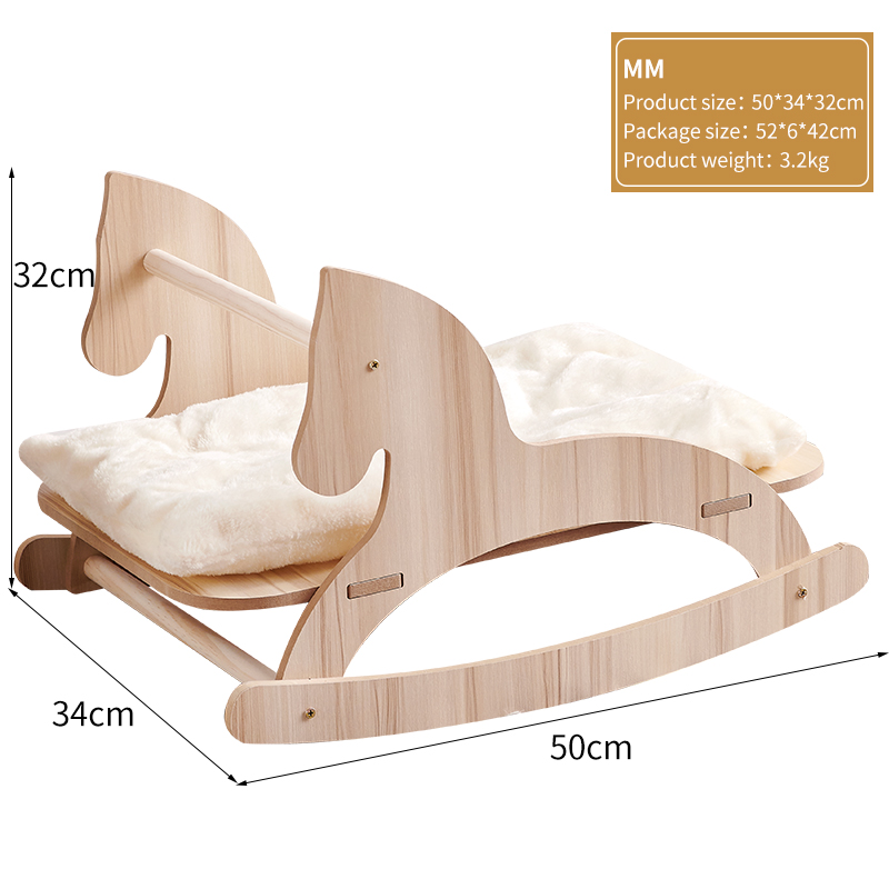 TD Wooden Horse Cradle Cat House Bed Bed, Crates, Home & Travel TD Wooden Horse Cradle Cat House Bed - Image 3