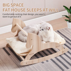 TD Wooden Horse Cradle Cat House Bed Bed, Crates, Home & Travel TD Wooden Horse Cradle Cat House Bed