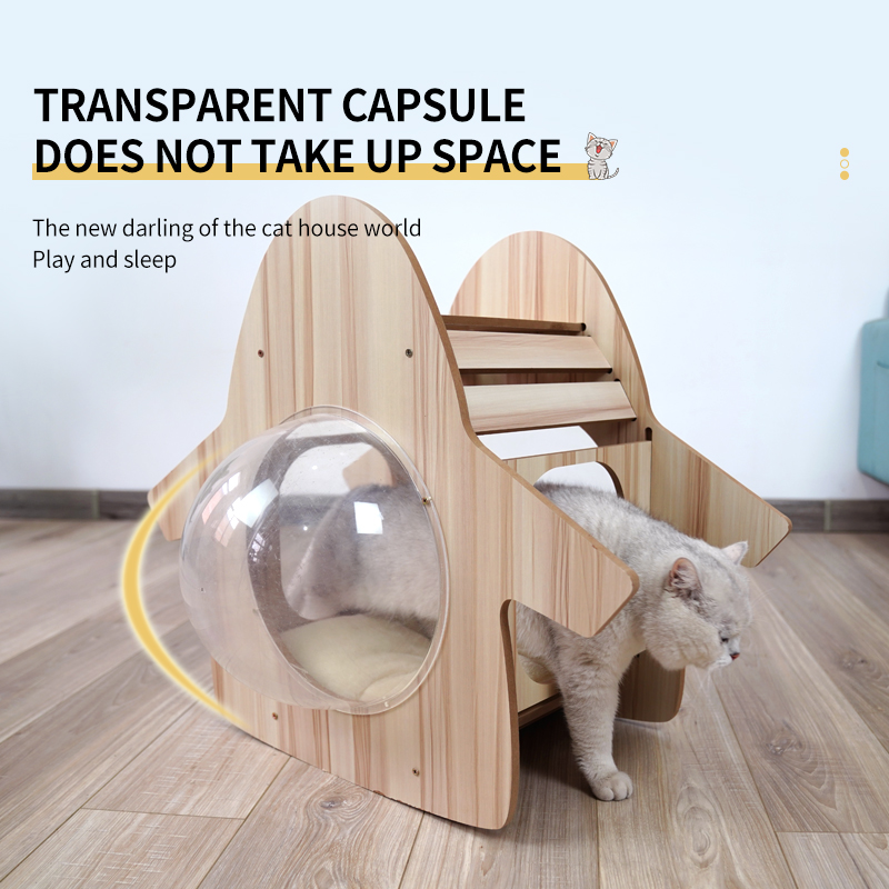 TD Transparent Space Capsule Cat House Bed Bed, Crates, Home & Travel TD Transparent Space Capsule Cat House Bed - Image 2
