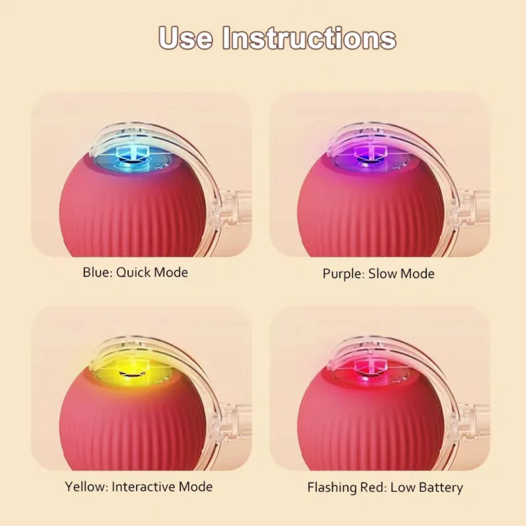 Cat&Dog Smart 360°C Automatic Interactive Ball Tail Toy Red Cat Cat&Dog Smart 360°C Automatic Interactive Ball Tail Toy Red - Image 3