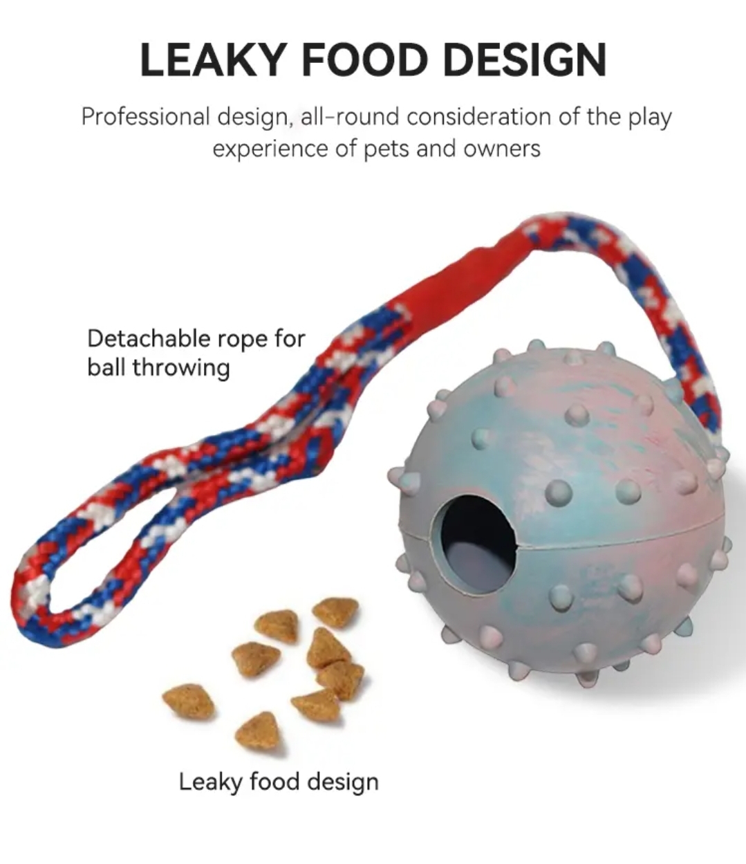 Bite Resistant Interactive Reward Fetch Ball Toy Dog Bite Resistant Interactive Reward Fetch Ball Toy - Image 7