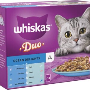 Whiskas Pouch 1+ Cat Duo Ocean Delights in Jelly 12x85g Cat Whiskas Pouch 1+ Cat Duo Ocean Delights in Jelly 12x85g