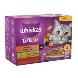 Whiskas Pouch 1+ Cat Tasty Mix Country Collection in Gravy 12x85g Cat Whiskas Pouch 1+ Cat Tasty Mix Country Collection in Gravy 12x85g