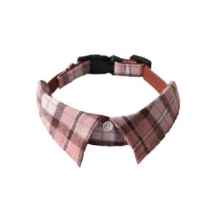 Dog Checked Necktie Kerchief Collar 1.5x24-35cm