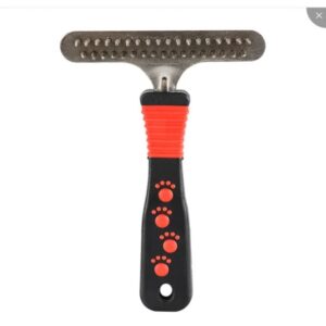 TD Dog & Cat Double Row Pin Pet Deshedding Rake Comb Cat TD Dog & Cat Double Row Pin Pet Deshedding Rake Comb