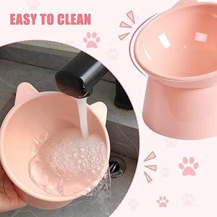 15-Degree Tilt Elevated Plastic Raised Cat Dishes Bowls 15-Degree Tilt Elevated Plastic Raised Cat Dishes - Image 3