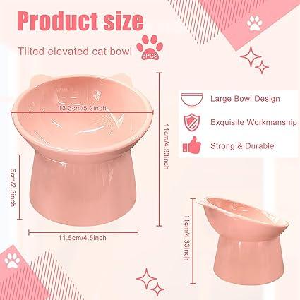15-Degree Tilt Elevated Plastic Raised Cat Dishes Bowls 15-Degree Tilt Elevated Plastic Raised Cat Dishes - Image 2