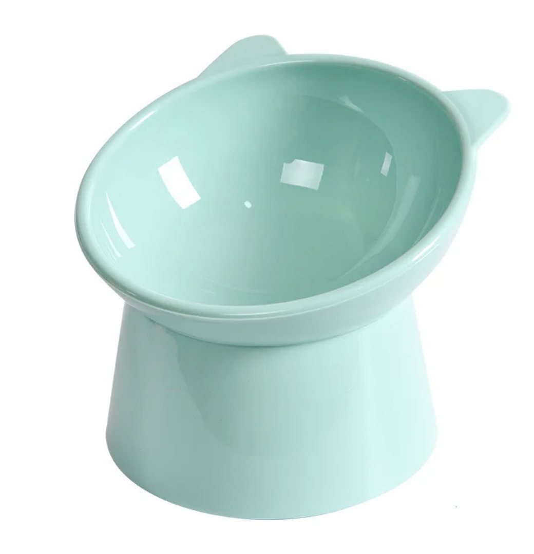 15-Degree Tilt Elevated Plastic Raised Cat Dishes Bowls 15-Degree Tilt Elevated Plastic Raised Cat Dishes