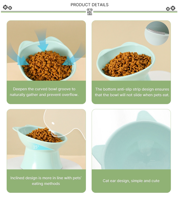 15-Degree Tilt Elevated Plastic Raised Cat Dishes Bowls 15-Degree Tilt Elevated Plastic Raised Cat Dishes - Image 10
