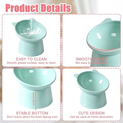 15-Degree Tilt Elevated Plastic Raised Cat Dishes Bowls 15-Degree Tilt Elevated Plastic Raised Cat Dishes - Image 11