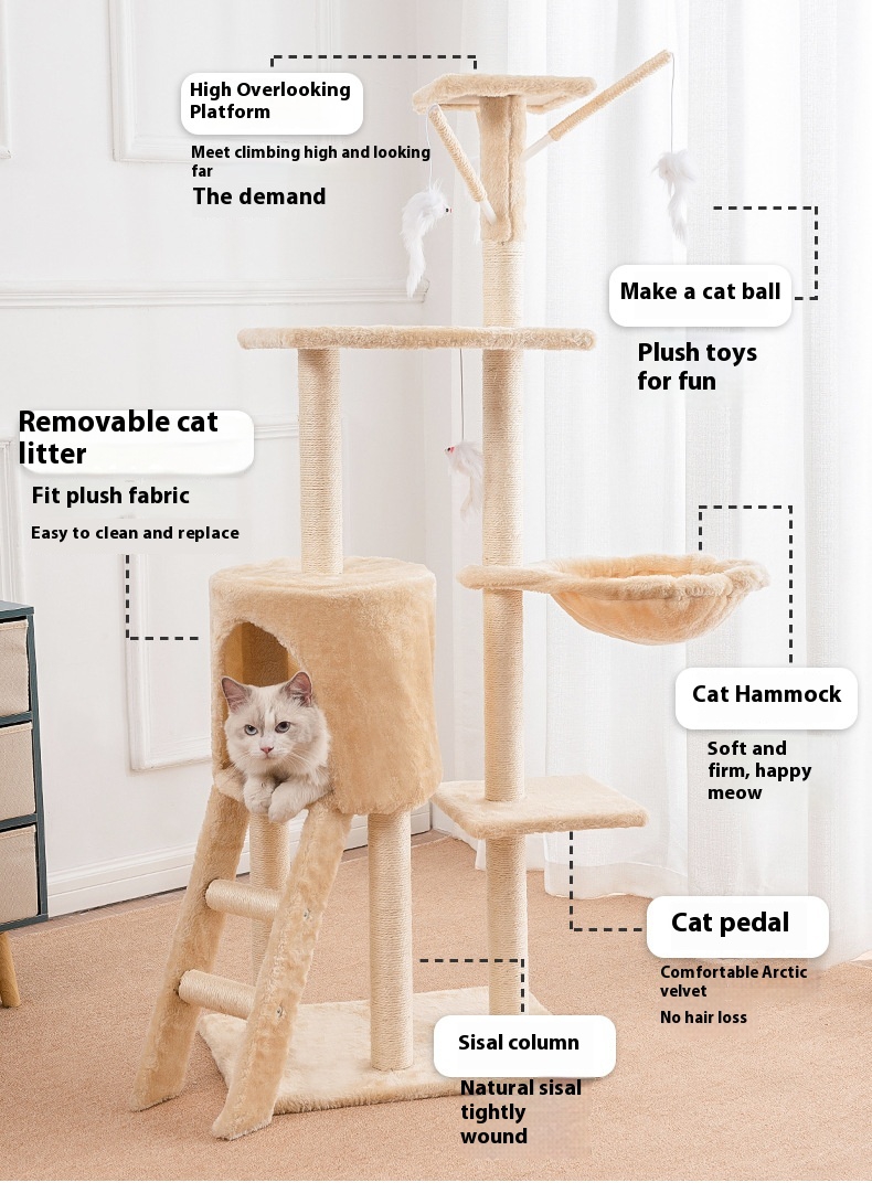 Multi 5 Tier Cat Tree Condo Playground Cat Multi 5 Tier Cat Tree Condo Playground - Image 9