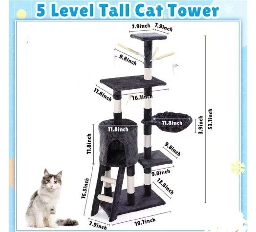 Multi 5 Tier Cat Tree Condo Playground Cat Multi 5 Tier Cat Tree Condo Playground - Image 3